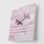 バタフライオンオーキッド スクエア壁時計 (傾斜)