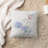 バタフライオンガーデン花フローラ水彩アート クッション (ブランケット)