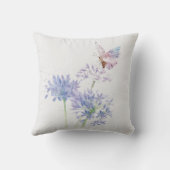 バタフライオンガーデン花フローラ水彩アート クッション (裏面)