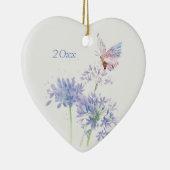 バタフライオンガーデン花フローラ水彩アート セラミックオーナメント (右)