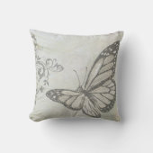 バタフライオングレー クッション (正面)