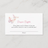 バタフライオンザウェイベビーシャワーおむつラッフル エンクロージャーカード (正面)