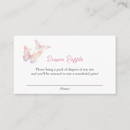 バタフライオンザウェイベビーシャワーおむつラッフル エンクロージャーカード