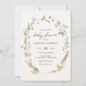 バタフライオンザウェイボホベビーシャワー招待状 招待状 (正面)