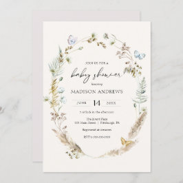 バタフライオンザウェイボホベビーシャワー招待状 招待状