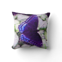 バタフライオンシルバービーコンラミウム装飾用クッション