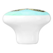 バタフライオンティール(緑がかった色)グリーンパープル名前をカスタムする セラミックノブ (側面)