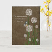 バタフライオンパフフラワー悔やみや弔慰 カード (黄色い花)