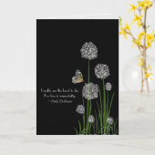 バタフライオンパフフラワー悔やみや弔慰 カード (黄色い花)