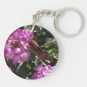 バタフライオンパープルランタナフラワーズ キーホルダー (裏面)