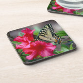 バタフライオンピンク花コースターセット コースター (左側)
