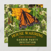 バタフライオンフラワーガーデン引っ越し祝いパーティーパーティー 招待状 (正面/裏面)