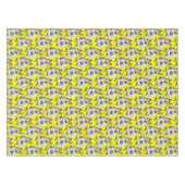 バタフライオンフラワーパターンイエローデザイン テーブルクロス (正面(横))