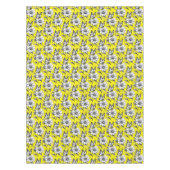 バタフライオンフラワーパターンイエローデザイン テーブルクロス (正面)