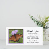 バタフライオンフラワー悔やみや弔慰ありがとう サンキューカード (スタンド正面)