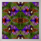 バタフライオンフラワー自然アート抽象芸術 ポスター (正面)