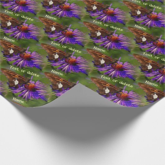 バタフライオンフラワー自然アーパーソナライズされたト ラッピングペーパー (角)