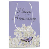 バタフライオンホワイトアジサイ記念日 ミディアムペーパーバッグ (正面)