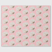 バタフライオンホワイトアジサイ ラッピングペーパー (フラット)