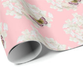 バタフライオンホワイトアジサイ ラッピングペーパー (ロールコーナー)