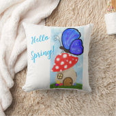 バタフライオンマッシュルーム装飾用クッション クッション (ブランケット)