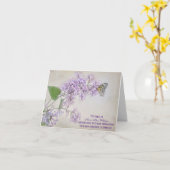 バタフライオンライラック悔やみや弔慰サンキューカード カード (黄色い花)