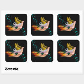 バタフライオンロータス開花 スクエアシール (シート)