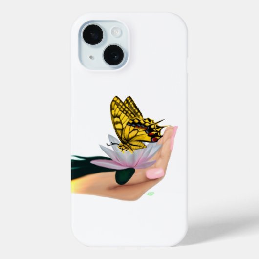 バタフライオンロータス開花 Case-Mate iPhoneケース (裏面)