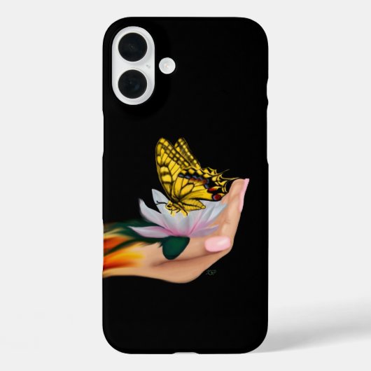 バタフライオンロータス開花 Case-Mate iPhoneケース (裏面)