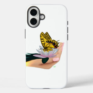 バタフライオンロータス開花 iPhone 16 PLUSケース