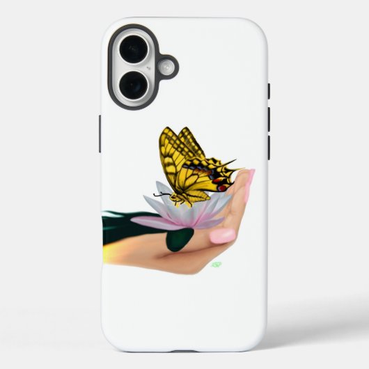 バタフライオンロータス開花 Case-Mate iPhoneケース (裏面)