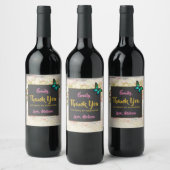 バタフライオンヴィンテージコラージュブライドメイ感謝していド ワインラベル (ボトル)