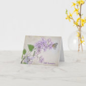 バタフライオン薄紫バタフライ悔やみや弔慰サンキュー カード (黄色い花)
