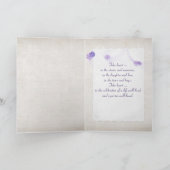 バタフライオン薄紫フラワー悔やみや弔慰 カード (内部)