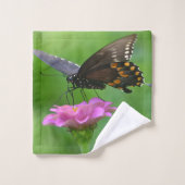 バタフライオン《植物》百日草パターン バスタオルセット (ウォッシュタオル)