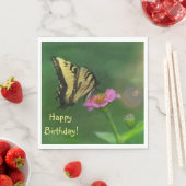 バタフライオン《植物》百日草誕生日 スタンダードランチョンナプキン (インサイチュ)