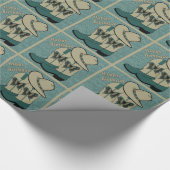 バタフライカウボーイブーツ及び帽子ハッピーバースデー ラッピングペーパー (角)