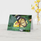 バタフライカスタム悔やみや弔慰グリーティングカード カード (黄色い花)