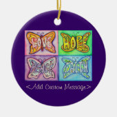バタフライカスタム感動的ペンダントオーナメント セラミックオーナメント (正面)