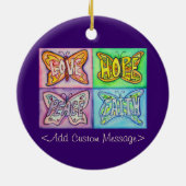 バタフライカスタム感動的ペンダントオーナメント セラミックオーナメント (裏面)