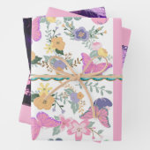 バタフライカラフルギフトラップ ラッピングペーパーシート (インサイチュ)