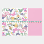 バタフライカラフルギフトラップ ラッピングペーパーシート (正面)