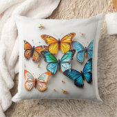 バタフライカラフルコレクション(フローラアクセント付) クッション (ブランケット)