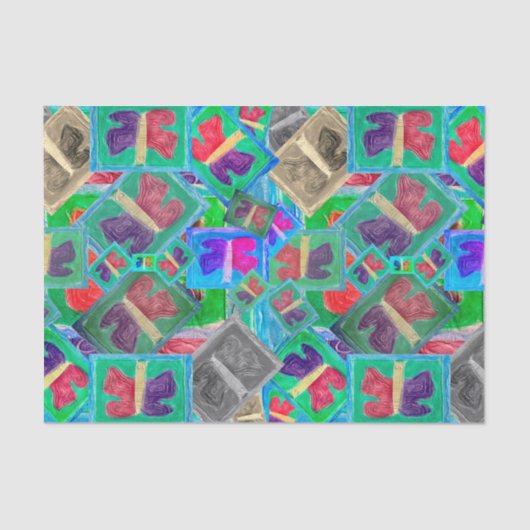 バタフライカラフルダブルチャレンジ |ティッシュペーパー 薄葉紙 (正面)