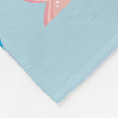 バタフライカラフルパターンパステルブルー名前をカスタムする フリースブランケット (角)