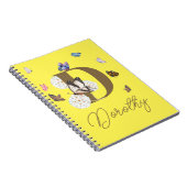 バタフライカラフルフローラパーソナライズされたギフト ノートブック (右側)