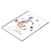 バタフライカラフルフローラパーソナライズされたギフト ノートブック (左側)