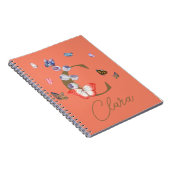 バタフライカラフルフローラパーソナライズされたギフト ノートブック (右側)