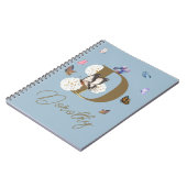 バタフライカラフルフローラパーソナライズされたギフト ノートブック (左側)