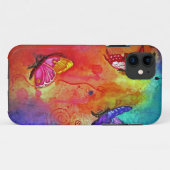 バタフライカラーブラスト携帯電話カバー Case-Mate iPhoneケース (裏面(横))